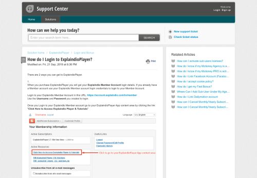 
                            3. How do I Login to ExplaindioPlayer? : Support Center