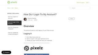 
                            4. How Do I Login To My Account? – Pixelz