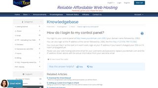 
                            4. How do I login to my control panel? - Base de connaissances - HostFast