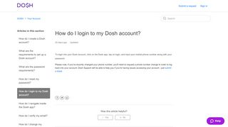 
                            13. How do I login to my Dosh account? – DOSH