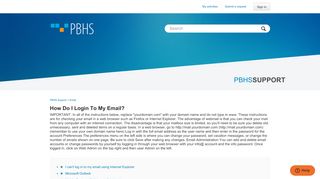 
                            7. How do I login to my email? – PBHS Support