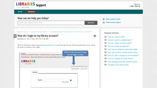 
                            8. How do I login to my library account? : Support