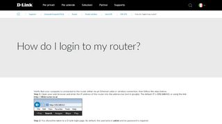 
                            2. How do I login to my router? | D-Link Italia
