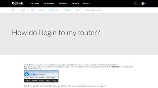 
                            4. How do I login to my router? | D-Link Sweden