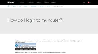 
                            10. How do I login to my router? | D-Link UK