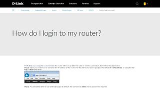 
                            1. How do I login to my router? | D-Link