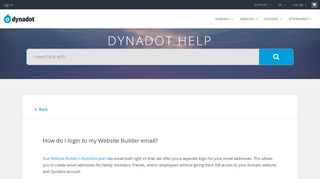 
                            2. How do I login to my Website Builder email? - Dynadot.com