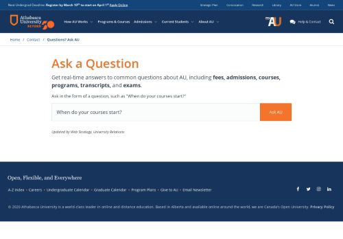 
                            10. How do I login to myAU? - Ask a Question : Athabasca University