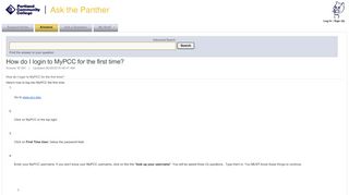 
                            4. How do I login to MyPCC for the first time? - Ask the Panther