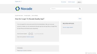 
                            3. How do I login to Novade Quality App? – Novade Help Center