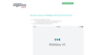 
                            1. How do I login to ROAMpay X5 for the first time? | - Mobile Solutions