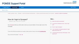 
                            3. How do I login to Synapse? : HEE-NHS