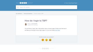 
                            5. How do I login to TBP? | Team Body Project Help Center
