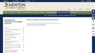 
                            12. How do I login to the Aspen Family Portal? - Newton Public Schools