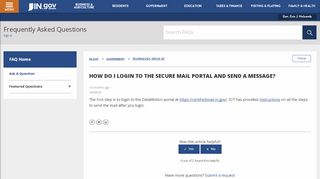 
                            3. How do I login to the Secure Mail portal and send a message? – IN.gov