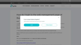 
                            3. How do I login to the web management page of the EAP Series? - TP ...