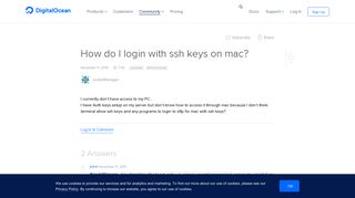 
                            11. How do I login with ssh keys on mac? | DigitalOcean