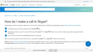
                            4. How do I make a call in Skype? | Skype Support