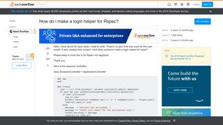 
                            1. How do i make a login helper for Rspec? - Stack Overflow