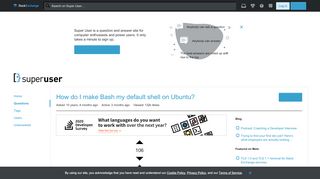 
                            6. How do I make Bash my default shell on Ubuntu? - Super User