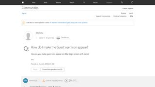 
                            2. How do I make the Guest user icon appear? - Apple Community