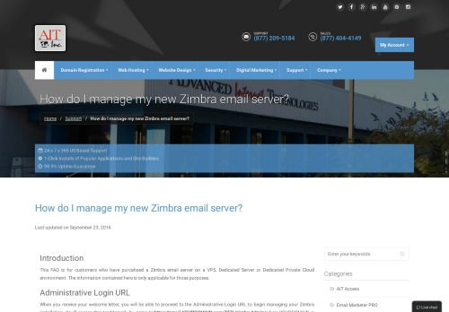 
                            11. How do I manage my new Zimbra email server? - AIT