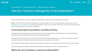 
                            10. How Do I Manage My Subscription? – Circle Support Center