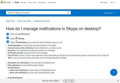 
                            4. How do I manage notifications in Skype on desktop? | Skype Support