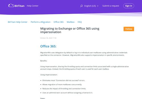 
                            8. How do I migrate to Exchange or Office 365 using impersonation ...