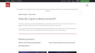 
                            9. How do I open a demo account? - IG