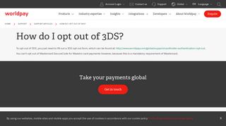 
                            12. How do I opt out of 3DS? | Worldpay