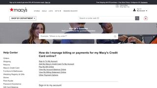 
                            5. How do I pay my Macy's Credit Card online? - Macy's Customer ...