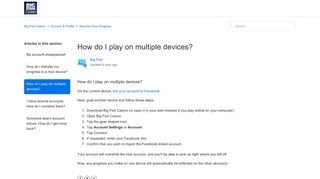 
                            10. How do I play on multiple devices? – Big Fish Casino