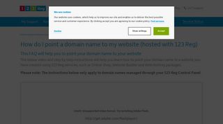 
                            3. How do I point a domain name to my website hosted with 123 Reg?