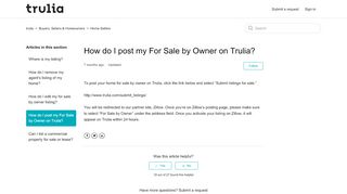 
                            12. How do I post my For Sale by Owner on Trulia? – trulia