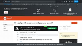 
                            4. How do I provide a username and password to wget? - Ask Ubuntu