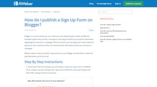 
                            1. How do I publish a Sign Up Form on Blogger? – AWeber Knowledge ...