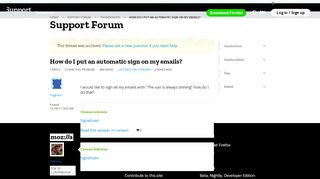 
                            6. How do I put an automatic sign on my emails? | Thunderbird Support ...