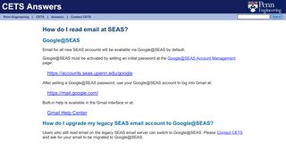 
                            1. How do I read email at SEAS? - CETS