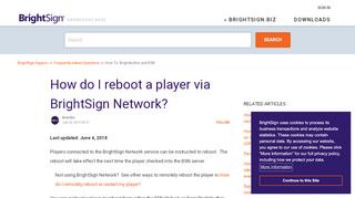 
                            10. How do I reboot a player via BrightSign Network? – BrightSign Support