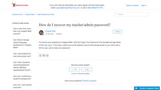 
                            3. How do I recover my teacher/admin password? – Customer Care