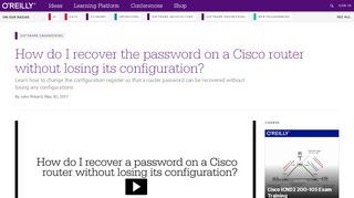 
                            10. How do I recover the password on a Cisco router without losing its ...