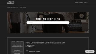 
                            11. How Do I Redeem My Free Masters On LANDR? – Audient Help Desk