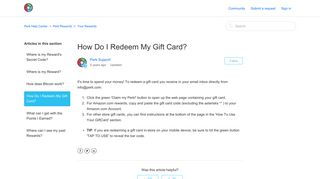 
                            8. How Do I Redeem My Gift Card? – Perk Help Center