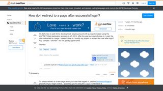 
                            1. How do I redirect to a page after successful login? - Stack Overflow