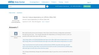 
                            6. How do I reduce dependency on UPN for Office 365 - Okta Support