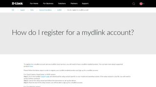 
                            2. How do I register for a mydlink account? | D-Link UK