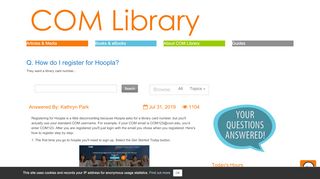 
                            10. How do I register for Hoopla? - Ask COM Library