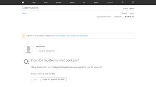 
                            5. How do I register my mac book pro? - Apple Community