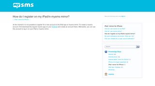
                            4. How do I register on my iPad/in mysms mirror? – Welcome to the ...